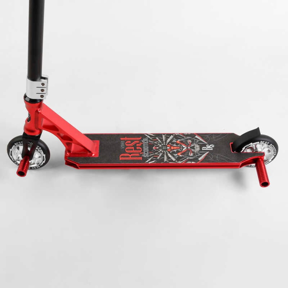 Самокат трюковий 28536 Best Scooter (4) HIC-система, ПЕГИ, алюмінієвий диск та дека, АНОДОВАНЕ ФАРБУВАННЯ, колеса PU, d = 110мм, ширина керма - 60 см