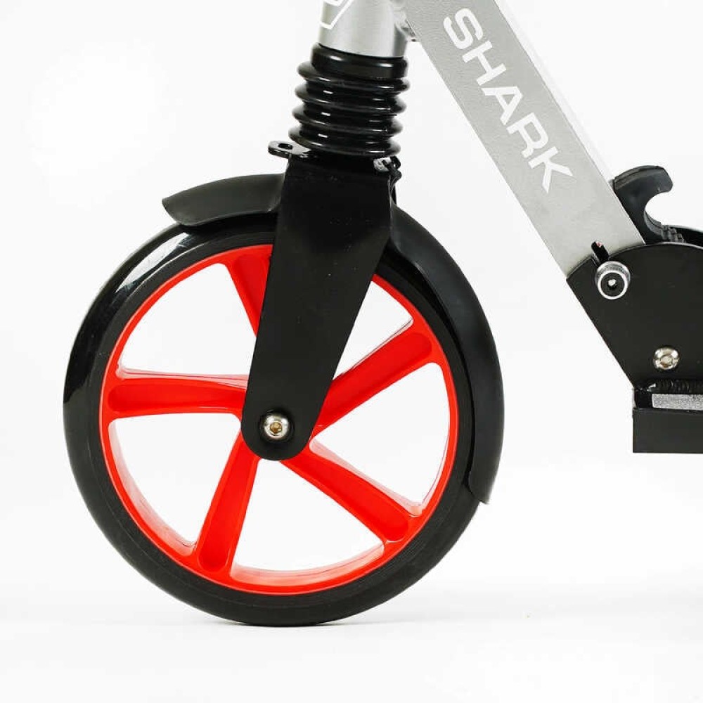 Самокат двоколісний "Best Scooter" SH-25048 (4) "SHARK", з ручним гальмом, затискач керма, колеса PU - 20 см, 1 амортизатор, в коробці