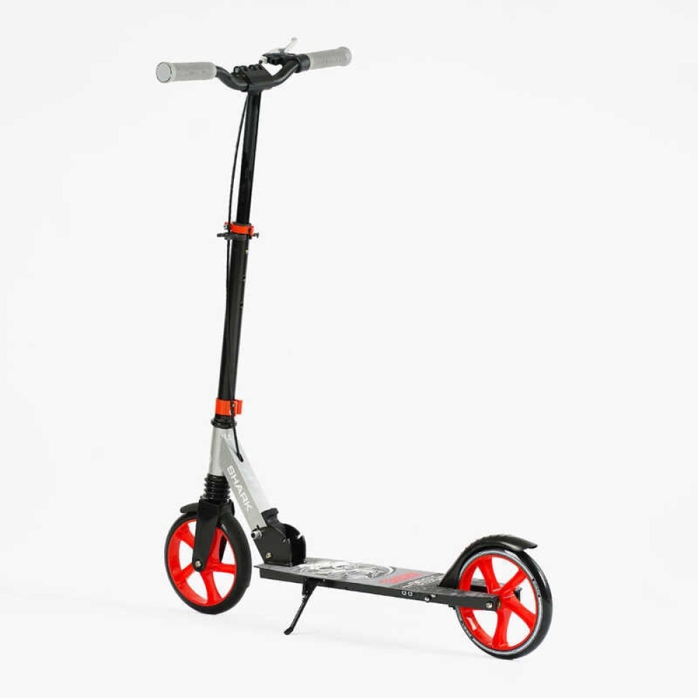 Самокат двоколісний "Best Scooter" SH-25048 (4) "SHARK", з ручним гальмом, затискач керма, колеса PU - 20 см, 1 амортизатор, в коробці