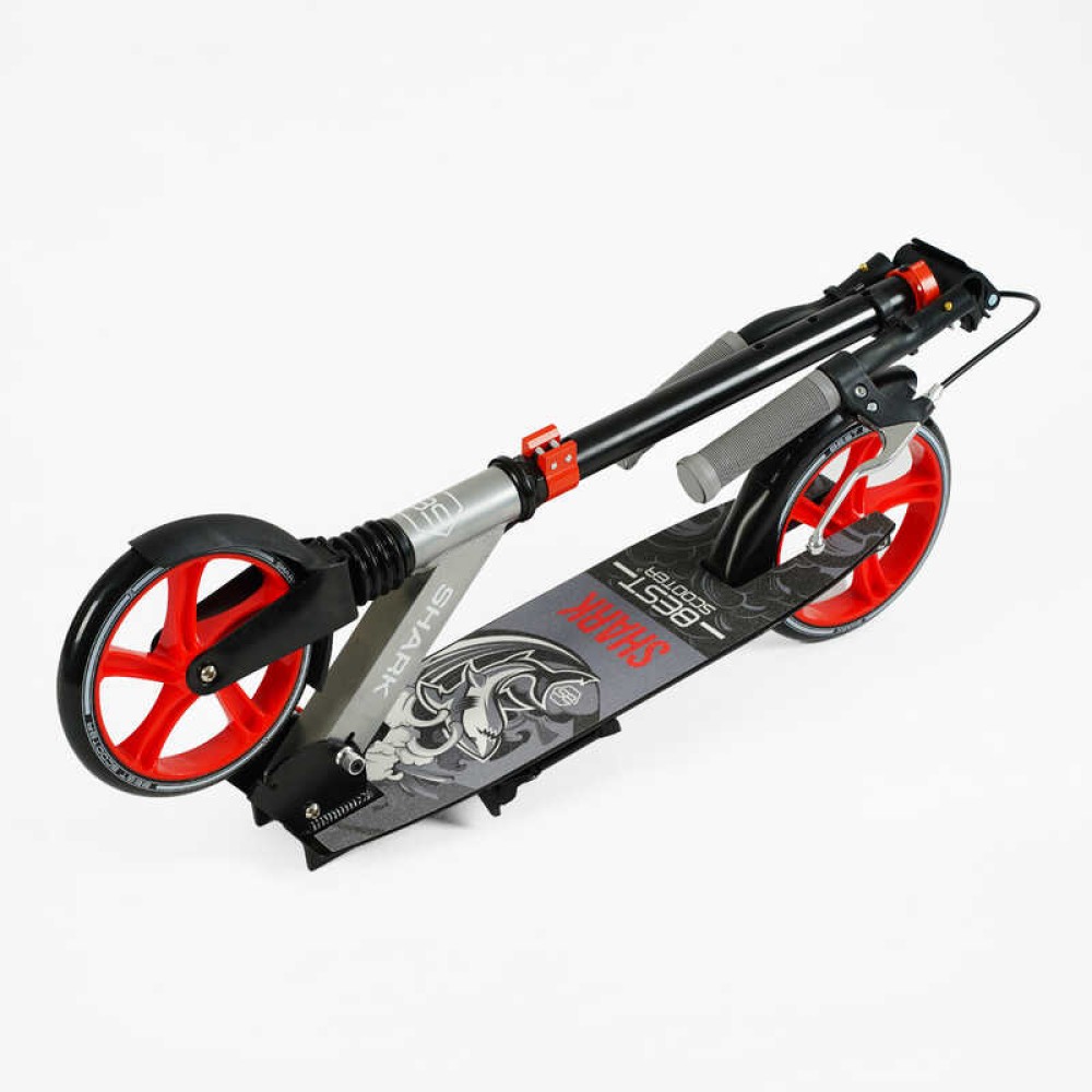Самокат двоколісний "Best Scooter" SH-25048 (4) "SHARK", з ручним гальмом, затискач керма, колеса PU - 20 см, 1 амортизатор, в коробці
