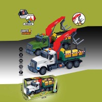 Машина музична 687-49 C (24/2) 2 кольори, "Вантажівка", підсвічування, звукові ефекти, механічне підіймання стріли, інерція, аксесуари, в коробці, ВИДАЄТЬСЯ МІКС ВИДІВ