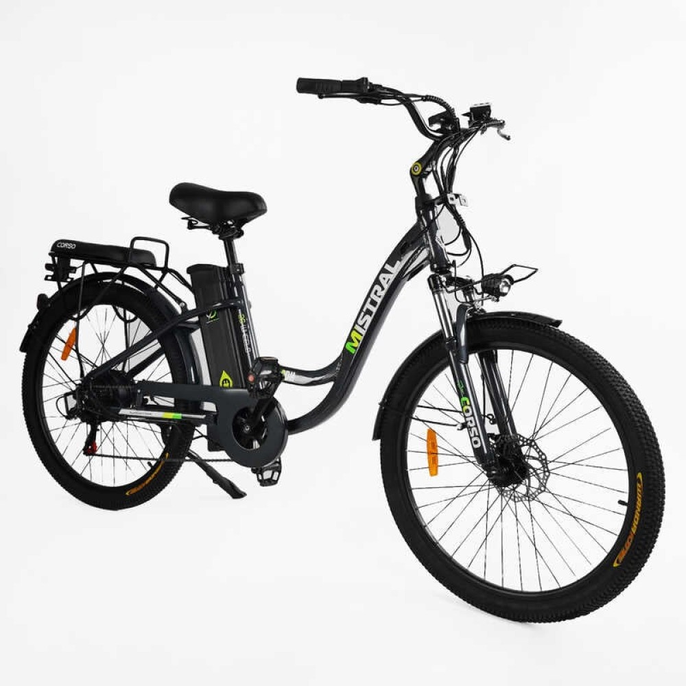 Електровелосипед Corso Mistral 500W 48V, Shimano, амортизація, багажник