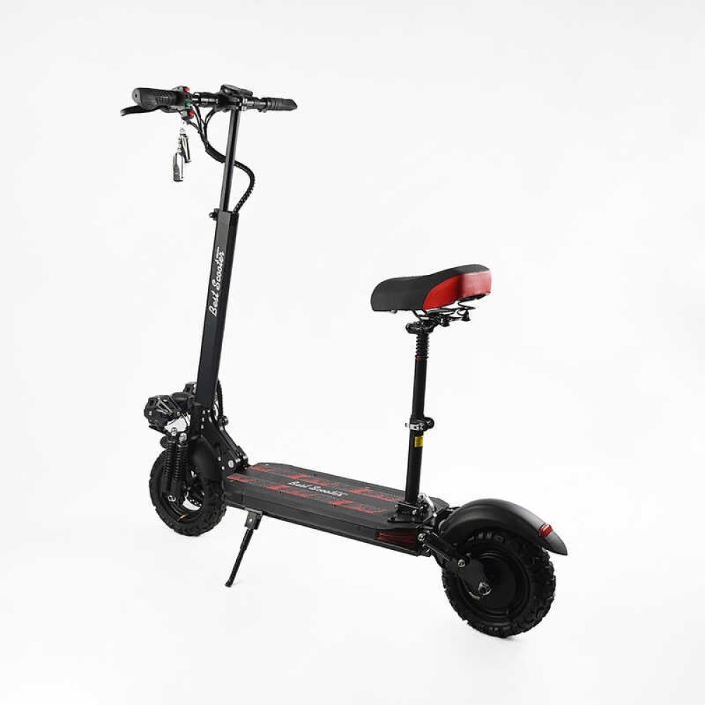 Електросамокат Best Scooter BS-80632 з сидінням: 1200W, літієвий акумулятор 48V 18Ah, надувні колеса 11"