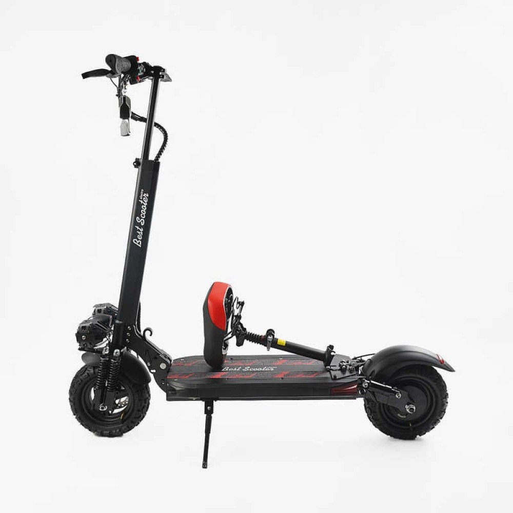 Електросамокат Best Scooter BS-80632 з сидінням: 1200W, літієвий акумулятор 48V 18Ah, надувні колеса 11"
