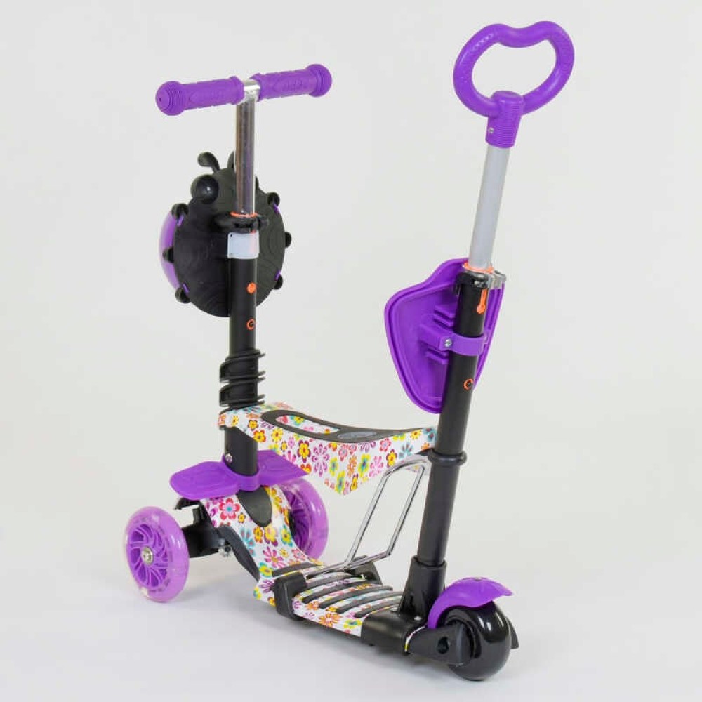 Самокат 5в1 97240 Best Scooter, АБСТРАКЦІЯ, PU колеса, ПІДСВІЧУВАННЯ КОЛІС, в коробці