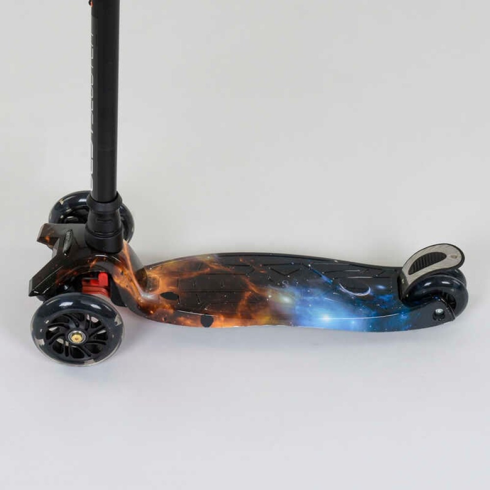 Самокат А 24662/779-1311 MAXI "Best Scooter" пластмасовий, 4 колеса PU, СВІТЛО, трубка керма алюмінієва, d = 12см, в коробці