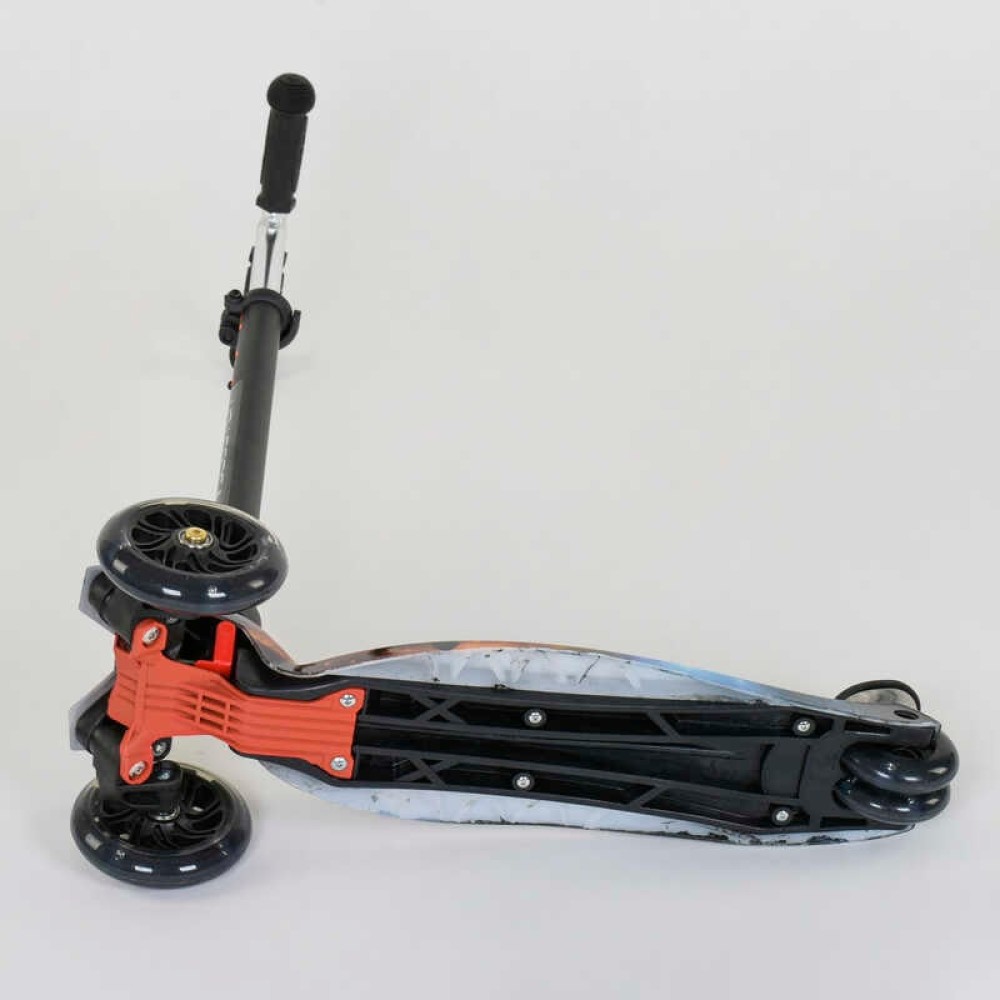 Самокат А 24662/779-1311 MAXI "Best Scooter" пластмасовий, 4 колеса PU, СВІТЛО, трубка керма алюмінієва, d = 12см, в коробці