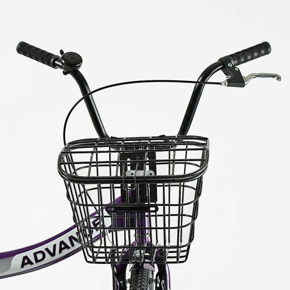 Велосипед складний Corso 24" Advance AD-24198 + КОШИК, одношвидкісний, складна сталева рама 14", корзина, багажник