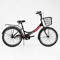 Велосипед складний Corso 24'' Advance AD-24400 + КОШИК, одношвидкісний, складна сталева рама 14'', корзина