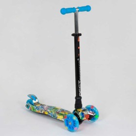 Самокат А 25467/779-1322 MAXI "Best Scooter" пластмасовий, 4 колеса PU, СВІТЛО, трубка керма алюмінієва, d = 12см, в коробці