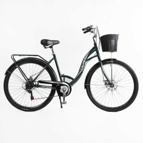 Велосипед міський Corso «Liberty» 28’’ дюймів LR-28193 + КОШИK, ТЕМНО-ЗЕЛЕНИЙ