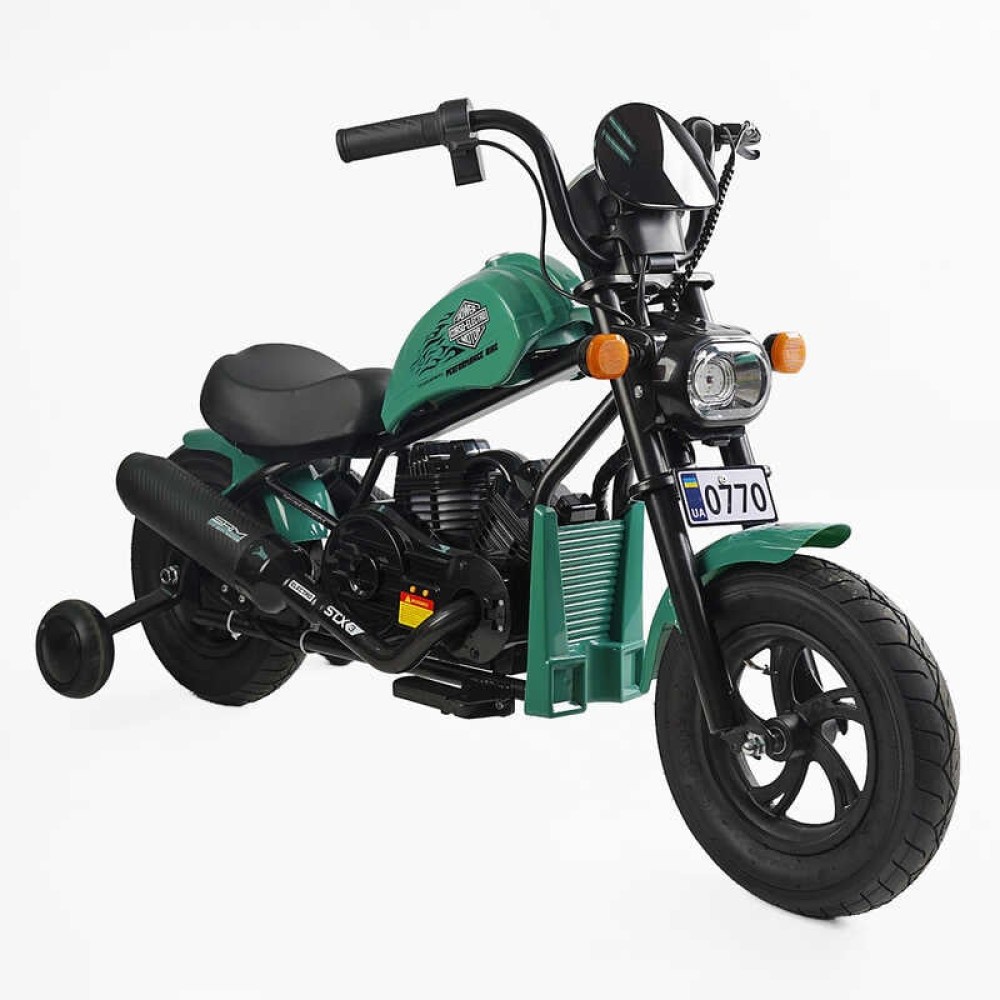 Мотоцикл електричний дитячий Corso H-93171: 160W, 24V/5Ah, до 16 км/год, LED фара, звукові ефекти, бокові колеса
