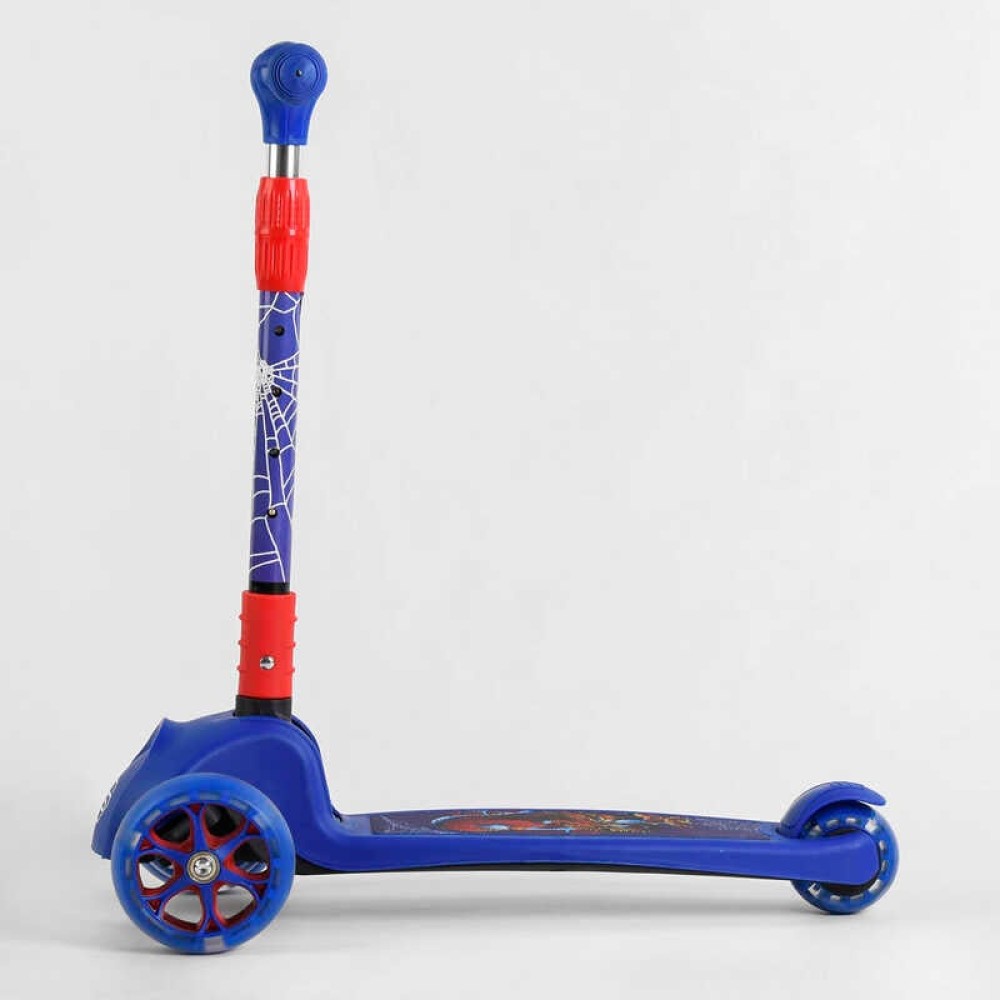 Самокат триколісний 47359 Best Scooter СВІТЛО КОЛІС ТА ДИСКІВ, складене кермо, передні колеса PU 120х35мм, задні колеса PU 80х48мм