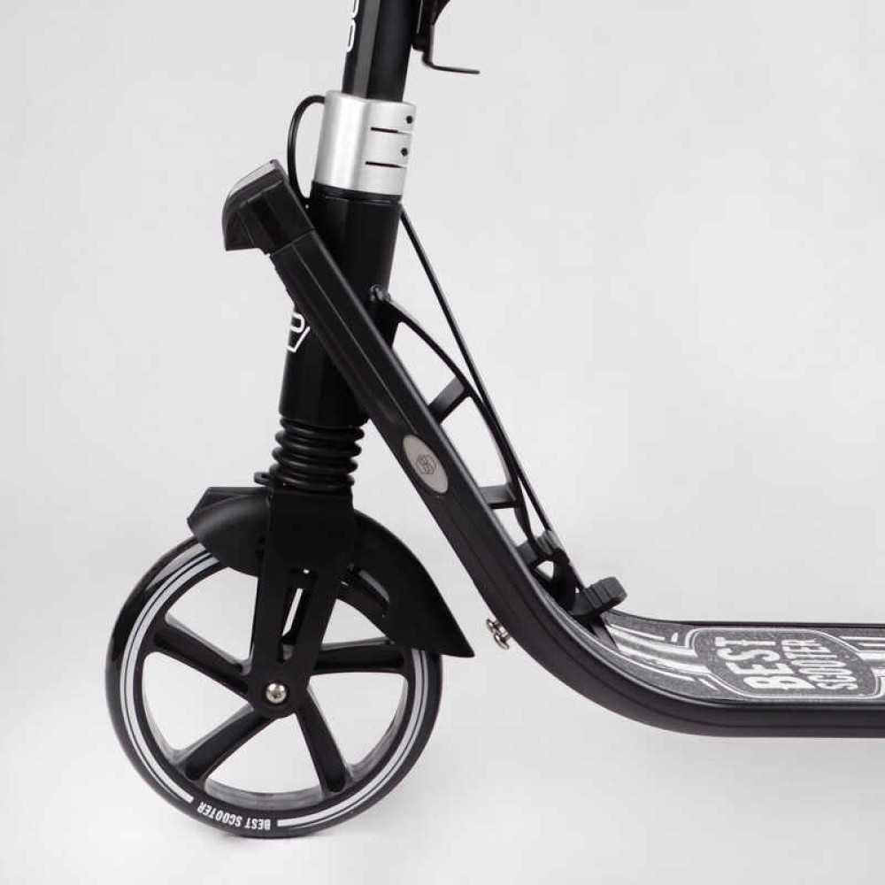 Самокат двоколісний "Best Scooter" L-36375 (2) ФАРА, колеса PU 200мм, 2 амортизатори, затискач керма, ручне гальмо, в коробці