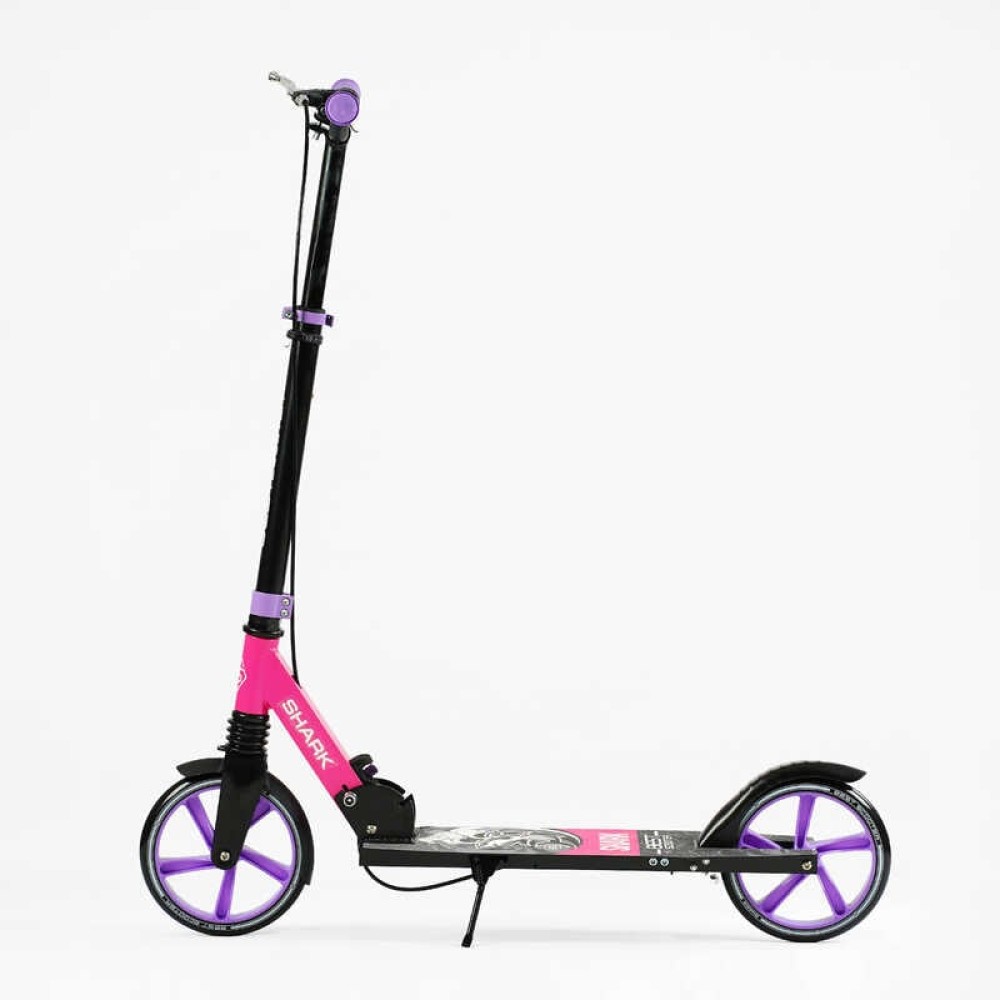 Самокат двоколісний "Best Scooter" SH-30610 (4) "SHARK", з ручним гальмом, затискач керма, колеса PU - 20 см, 1 амортизатор, в коробці