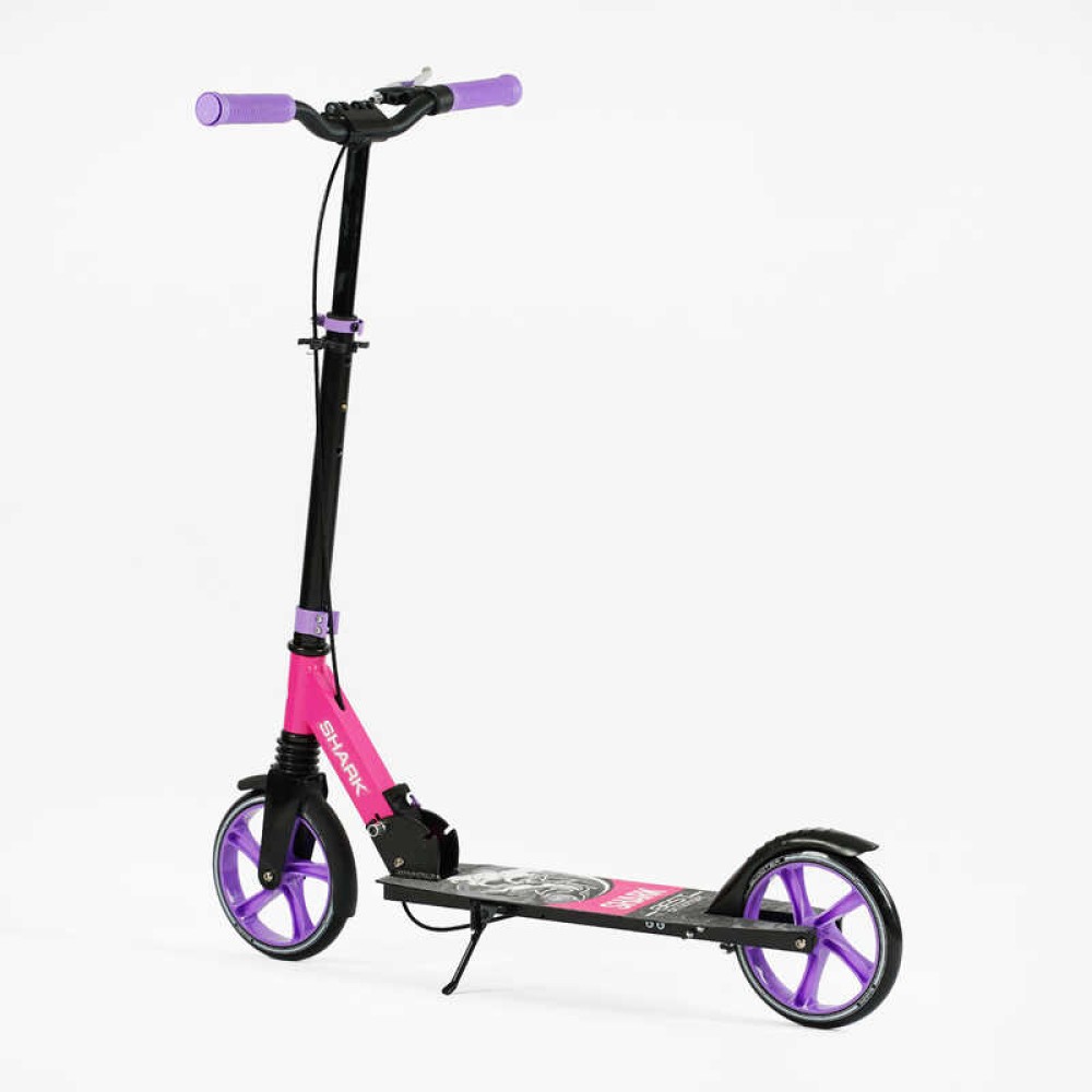 Самокат двоколісний "Best Scooter" SH-30610 (4) "SHARK", з ручним гальмом, затискач керма, колеса PU - 20 см, 1 амортизатор, в коробці