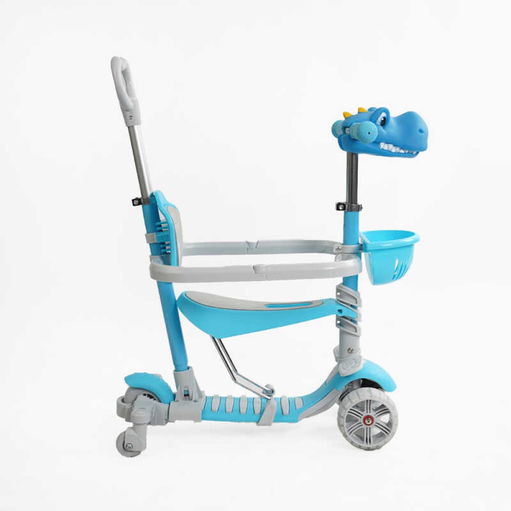 Самокат 5в1 P-92401 Best Scooter, з ДОП. КОЛЕСАМИ, захисний бампер, PU колеса зі світлом, в коробці