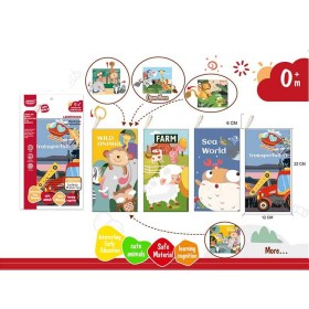М'яка книжечка 668-230 (240/2) “Свійські тварини”, пискавка, шарудить, кільце для підвішування, в пакеті