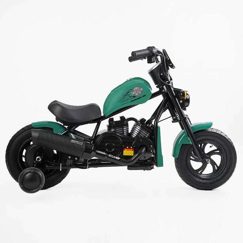 Мотоцикл електричний дитячий Corso H-93171: 160W, 24V/5Ah, до 16 км/год, LED фара, звукові ефекти, бокові колеса
