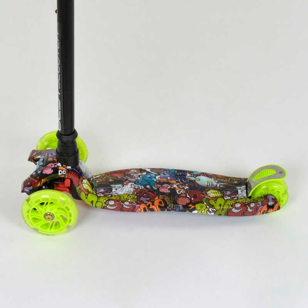 Самокат А 25470 /779-1325 MAXI "Best Scooter" пластмасовий, 4 колеса PU, СВІТЛО, трубка керма алюмінієва, d = 12 см, в коробці