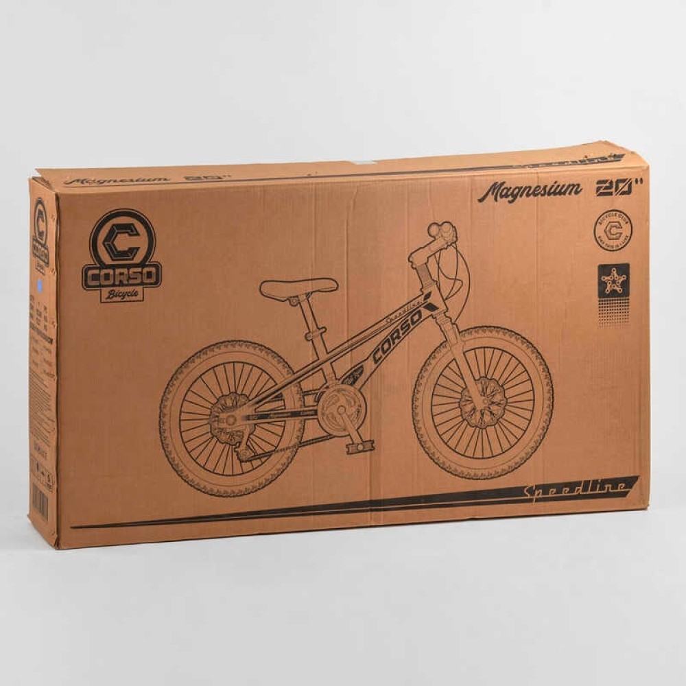 ​Велосипед спортивний CORSO Speedline MG-56818 20" магнієва рама, 7 швидкостей, Shimano, дискові гальма