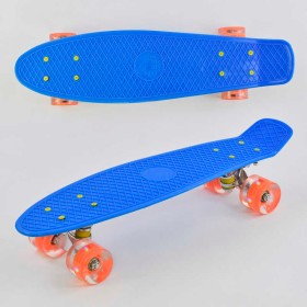 Скейт Пенні борд 0880 (8) Best Board, СИНІЙ, дошка = 55см, колеса PU зі світлом, діаметр 6 см