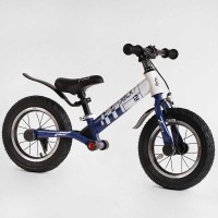 Велобіг Corso "Skip Jack" 93307 СИНЕ-БІЛИЙ, надувні колеса 12", сталева рама з амортизатором, ручне гальмо, підніжка, в коробці