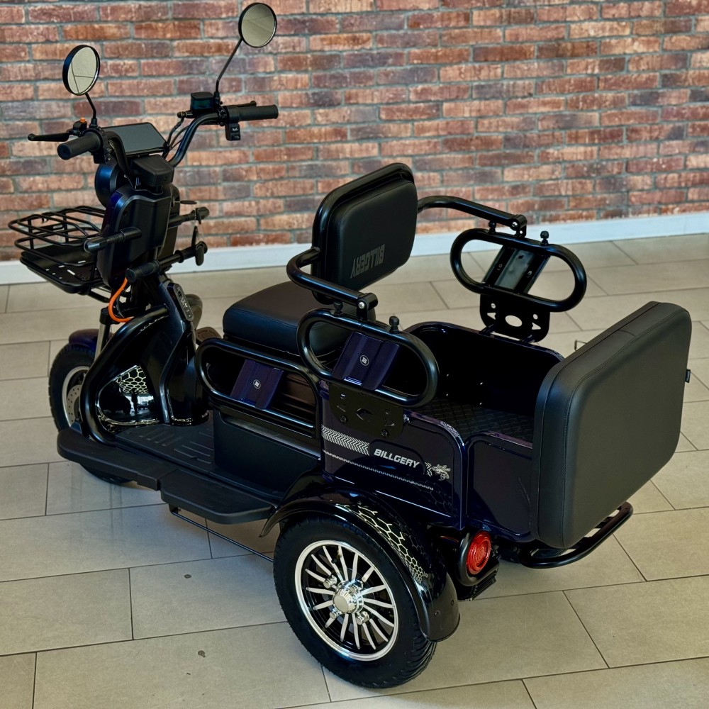 Електричний трицикл Billgery S1000 B-37774 1000W 72V/23Ah 3 місця кошик LED фари сигналізація